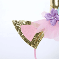 thumbnail image 3 of Diadema de Unicornio con Lentejuela Y Flores color Dorado  para Niña, 3 of 8