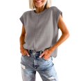thumbnail image 1 of Chaleco Suéteres de otoño Mujer Casual Básico Ajuste holgado Talla grande Traje diario Kuymtek Gris T M para Mujer, 1 of 9