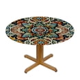 thumbnail image 3 of Nawypu  Round Fitted Tablecloth Mandala Flower Round Table Cloth with Elastic Edged Ethnic Theme Waterproof Wipeable Table Cover, 3 of 7