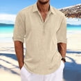 thumbnail image 2 of Men's Summer Solid Color Oversized Lapel Shirt 2XL, 2 of 5