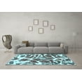 thumbnail image 3 of Ahgly Company Indoor Round Abstract Light Blue Modern Area Rugs, 8' Round, 3 of 4