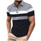 thumbnail image 2 of Blusa y camisa de manga corta con cuello vuelto para hombre, informal, de manga larga, con botones estampados, de poliéster, 2 of 7