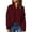 Wine, variant on Lindreshi Sweaters for Women Trendy Clearance Women's Casual Sexy Fashion Solid Color Sleeve V-Neck Ruched Pullover Blouse Tops
