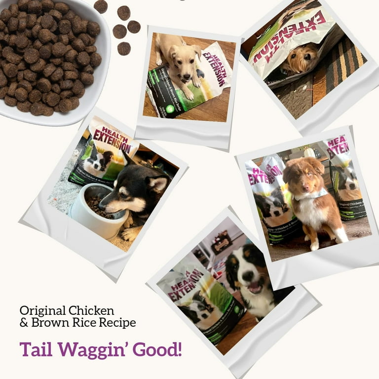 Health Extension Dry Dog Food for Puppies and Dogs Chicken Brown Rice 15 Pound Added Vitamins and Minerals Great for Sensitive Stomach