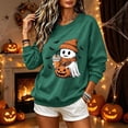 thumbnail image 6 of DIOAZUD Women's Halloween Sweatshirt Cute Funny Spooky Crewneck Long Sleeve Fall Tops Graphic Pullover Sweatshirts Pumpkin Patch Outfit, 6 of 8