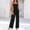 Black, variant on Women Casual 1 Piece Jumpsuit Summer Smocked Top Adjustable Strap Jumper with Pocket Ruched Wide Leg Long Pant Playsuit, Black, M