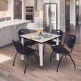 thumbnail image 3 of Regency Kee 48 in Square Breakroom Table- Maple Top, Chrome Legs, 4 M Stack Chairs- Black, 3 of 8