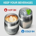 thumbnail image 4 of 12oz Stemless Wine Tumblers Black and Grey Abstract Art Artwork Vacuum Insulated Stainless Steel Travel Tumbler Cups Mug with Lid and Straw for Champaign,Cocktail,Beer with Cleaning Brush, 4 of 5