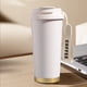 thumbnail image 4 of Taza de café aislada de acero inoxidable 500ml | Termo al vacío 304 con pajita, tapa impermeable, correa de nailon | Bebidas calientes y frías, vaso portátil de viaje, blanco/negro/rojo, duradero, 4 of 6