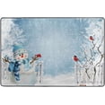 thumbnail image 4 of SKYSONIC 36x24in Christmas Snowman Area Rug, Bullfinches Winter Non-Slip Floor Carpet for Indoor Living Dining Room Bedroom, 4 of 7