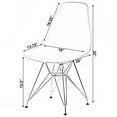 thumbnail image 2 of Fabulaxe Mid-Century Modern Style Plastic DSW Shell Dining Chair with Metal Legs, White, 2 of 8