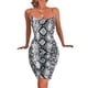thumbnail image 3 of VISgogo Mini vestido ajustado para mujer, correa de espagueti sin mangas con estampado de leopardo/piel de serpiente VISgogo moda, 3 of 6