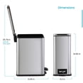 thumbnail image 5 of Home Zone Living 3 Gallon Small Trash Can with Step Pedal and Lid, Slim Rectangular Design, Stainless Steel, Silver, 10 Liters, 5 of 6