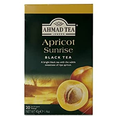 Ahmad Tea Apricot Sunrise Black Tea, 20 Count, Pack Of 6