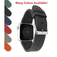 thumbnail image 2 of Bandini Waffle Compatible Sport Apple Watch Band 38mm 40mm 41mm, Waterproof Silicone Rubber Diver iWatch Band for Apple Watch Series 9 8 Band & Series 7 6 5 4 3 2 1 - Green / Silver, 2 of 8