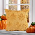 thumbnail image 5 of Fall Pillow Covers 18x18 Inch, 3D Velvet Maple Leaf Throw Pillow Case with Warm Caramel Color, Decorative Cushion Cover for Couch Sofa Thanksgiving Home Decor, 5 of 6