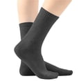 thumbnail image 2 of Wlynlyn Girls Socks Kids Colorful Basic Knit Cotton Crew Socks Soft Comfortable Athletic Ankle Trainer Socks(5-13 Years,Dark Gray), 2 of 3