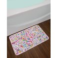 thumbnail image 2 of 70s Party Bath Mat, Music Clef Groovy Psychedelic Doodles Hand Drawn Hippie Symbols Signs Artwork, Non-Slip Plush Mat Bathroom Kitchen Laundry Room Decor, 29.5 X 17.5 Inches, Multicolor, Ambesonne, 2 of 2