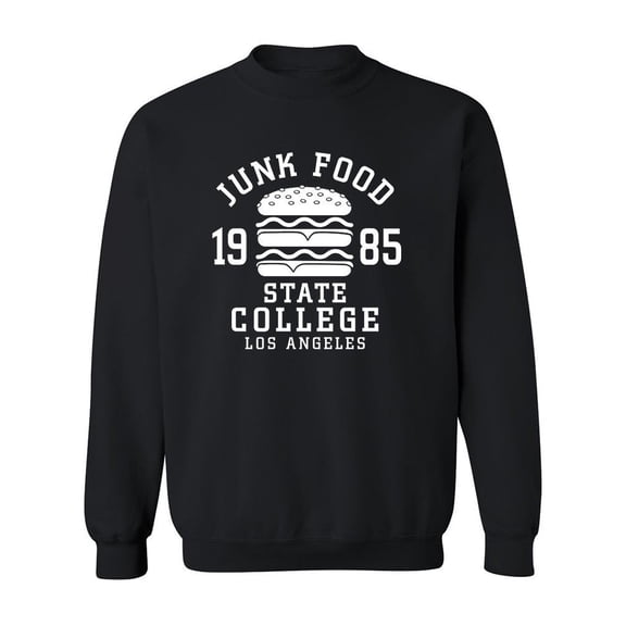 Junk Food State College. Sweatshirt Men -Image by Shutterstock, Male 3X-Large