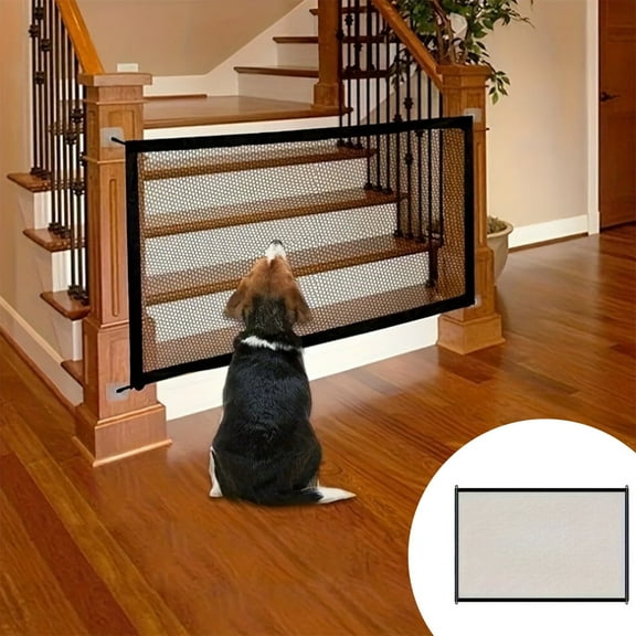 Pet Month Goattoy Indoor Dog Gates Pet Safety Gate with Breathable Mesh Screen Extra Wide for Stairs Hallways Kitchen Bedroom Pet Supplies