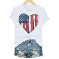 thumbnail image 6 of American Flag Round Neck Shirts for Women USA Patriotic T-Shirt 4th of July Tee Tops White,2XL, 6 of 6