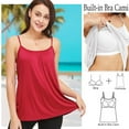 thumbnail image 4 of QRIC Summer Tank Tops for Women Basic Solid Cami with Built-in Shelf Bra Flowy Pleated Loose Fit Casual Sleeveless Camisole (S-4XL), 4 of 5