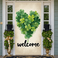 thumbnail image 5 of Green Clover St. Patrick's Day Banner Blue White Stripe Welcome Backdrop Golden Glitter Wooden Texture Background for St. Patrick's Day Party Festival Home Welcome, 5 of 9