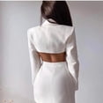 thumbnail image 4 of Autumn New European and American Commuter Backless Double-breasted Suit Dress wish Amazon ins Source Suit, 4 of 4