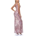 thumbnail image 3 of ROMANCE VICTORY Women's Sexy V Neck Sleeveless Sequined Evening Mermaid Party Dress, 3 of 6