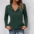 thumbnail image 2 of aidice Womens Sweatshirts Lapel Neck Button Long Sleeve Texture Fall Pullover Tops with Kangaroo Pockets, 2 of 5