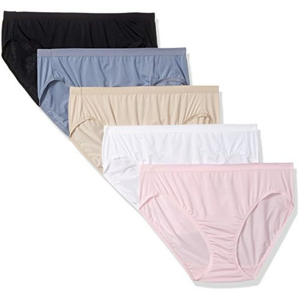 Fruit Of The Loom Women's Plus Size Fit For Me 5 Pack Hi-Cut Panties (Assorted 2, 3X-Large (10