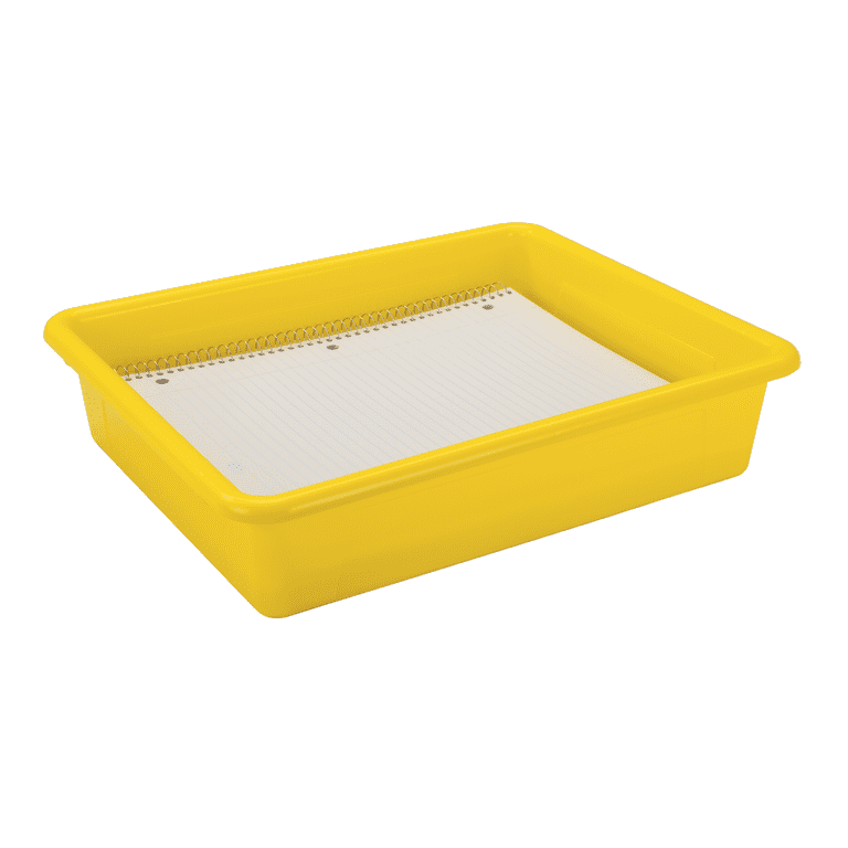 Storex Letter Size Flat Storage Tray – Organizer Bin for Classroom, Office  and Home, Yellow, 5-Pack (62519U05C) , 10 x 13 x 3 Inches
