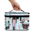 thumbnail image 2 of HELLHERO Colorful Deer Patchwork Design Large Capacity Makeup Bag Polyester Brush Holders Vanity Storage with Brush Holder Lightweight, 2 of 5