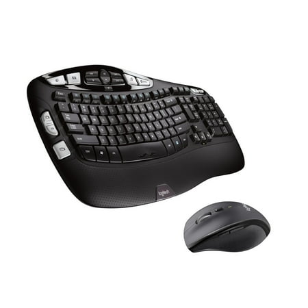 Logitech Comfort Wireless Keyboard and Mouse Combo  Full-Size  Ergonomic Design  Black