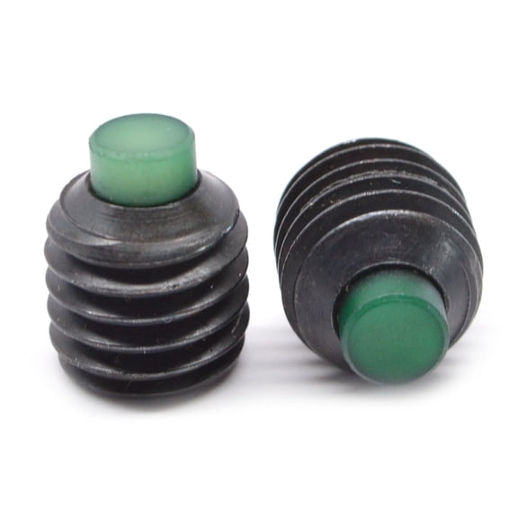 1/2"-13 x 1/2" Coarse Thread Socket Set Screw Nylon Tip Alloy Steel Black Oxide Pk 25