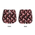 thumbnail image 3 of Gukieu New Year Flamingo Print Women's Sports Shorts with Drawstring Elastic Waistband for Running, Yoga, Fitness-Small, 3 of 7