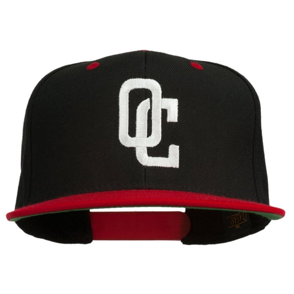 OC Embroidered Flat Bill Cap - Black Red OSFM