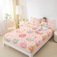 thumbnail image 3 of Erosebridal Easter Kids Queen Sheet Sets,Cute Rabbit Colorful Doughnut Pattern Bed Set For Girls 4-Piece, 3 of 6