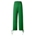 thumbnail image 4 of Women Casual Pants Solid Color Pocket Elastic Waist Drawstring Loose Comfortable Daily Wear, 4 of 4