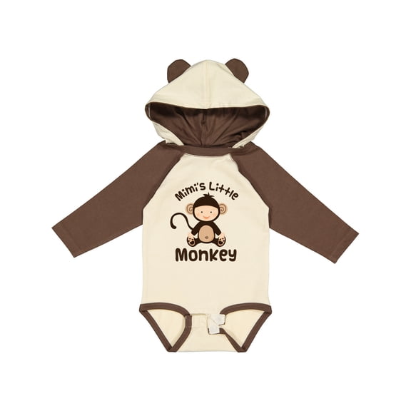 Inktastic Mimi Little Monkey Grandchild Boys or Girls Long Sleeve Baby Bodysuit