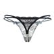 thumbnail image 3 of Gibobby Panty Microfibra con Encaje Tanga encaje con recorte encaje para mujer Bragas mujer con perlas Bragas sexy（Negro，Talla única), 3 of 5