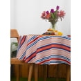 thumbnail image 6 of Indoor Outdoor Tabletop for Spring Summer Decorations, Picnics and Dinner Parties - Stain and Water Resistant, Patriotic Stripes, Tablecloth, 60" Round, 6 of 6