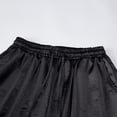 thumbnail image 4 of Timoontee Men Drawstring Elastic Waist Straight Wide Leg Shiny Satin Pants Silky Wrinkle Resistant Home Lounge Nightclub Party Casual Trousers Black L, 4 of 9