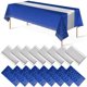 thumbnail image 1 of Juego de mantel y camino de mesa, paquete de 16, azul y plateado para fiestas, 1 of 7
