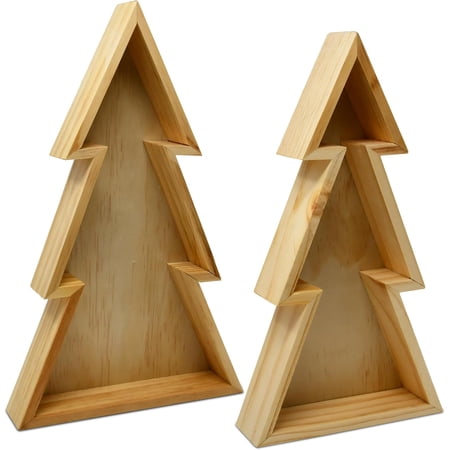 Gift Boutique Wooden Christmas Tree Serving Trays