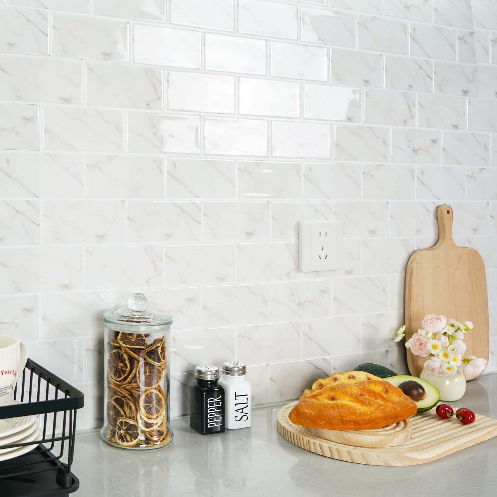 10-sheet Subway Tile Peel And Stick Backsplash  Self Adhesive Vinyl Wall Tiles On For Kitchen Bathroom(thicker Design)