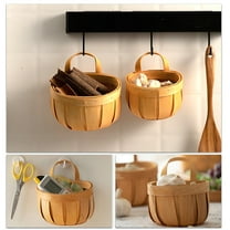Clearance Food Storage under $5 Wood Chips Basket Kitchen Storage Basket Fruit Basket Snacks Bread Basket Flowers Basket Sundries Organizer Basket Hand Woven Basket