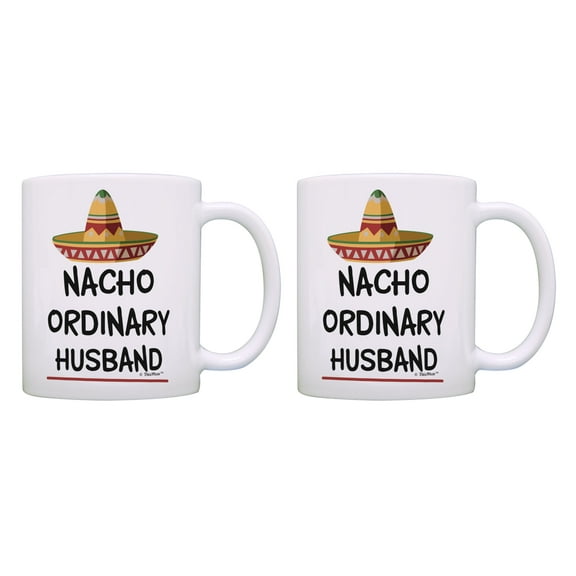 ThisWear Valentines Day Gifts for Men Nacho Ordinary Husband Cup Pun Mug 11 ounce 2 Pack Coffee Mugs Multi