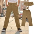 thumbnail image 4 of Kids Boys School Uniform Pants Fit Stretch Pants With Pockets Straight Pants Brown School Pants For Boys Back To School Clothes Kids Boys Clothes Size 8-9 Years, 4 of 5