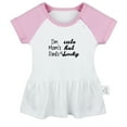 thumbnail image 1 of I'm Cute, Mom's Hot, Dad's Just Plain Lucky Funny Dresses For Baby, Newborn Babies Skirts, Infant Princess Dress, 0-24M Kids Graphic Clothes (Pink Raglan Dresses, 18-24 Months), 1 of 4